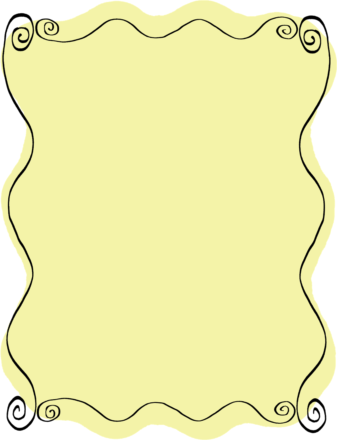 Doodle Labels Frames Scrapbooking Wavy Line Art Digital - Png Blue Doodle Frame (1237x1600), Png Download