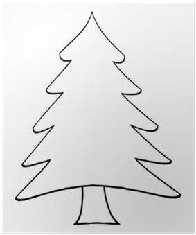 Póster Esquema Del Árbol De Navidad De La Historieta - Pine Tree Clip Art (400x400), Png Download