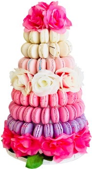 Floral Macaron Tower - Ag Macarons (350x350), Png Download