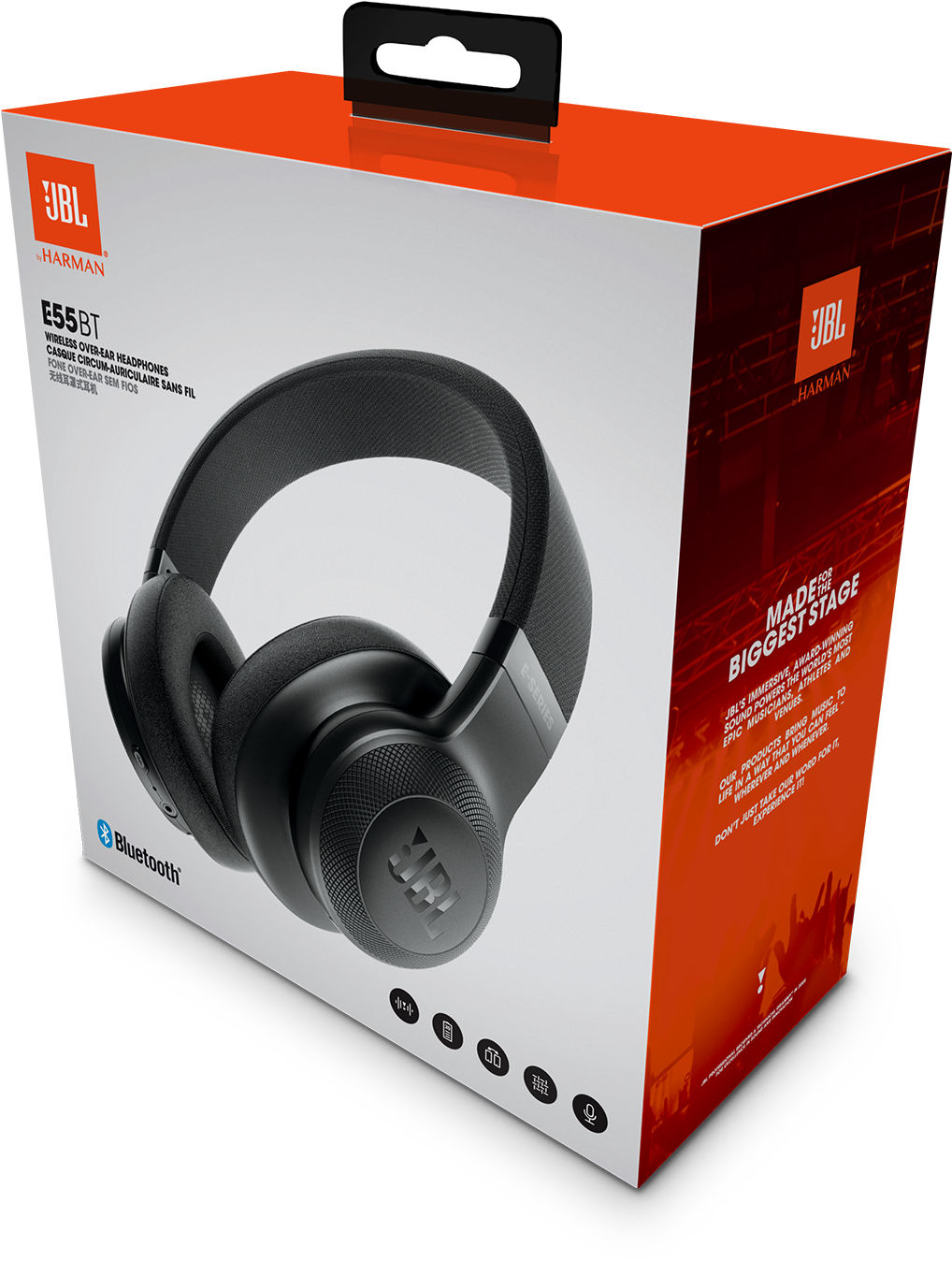 Manuals & Downloads - Jbl E55bt Bluetooth Wireless Over-ear Headphones (1606x1606), Png Download