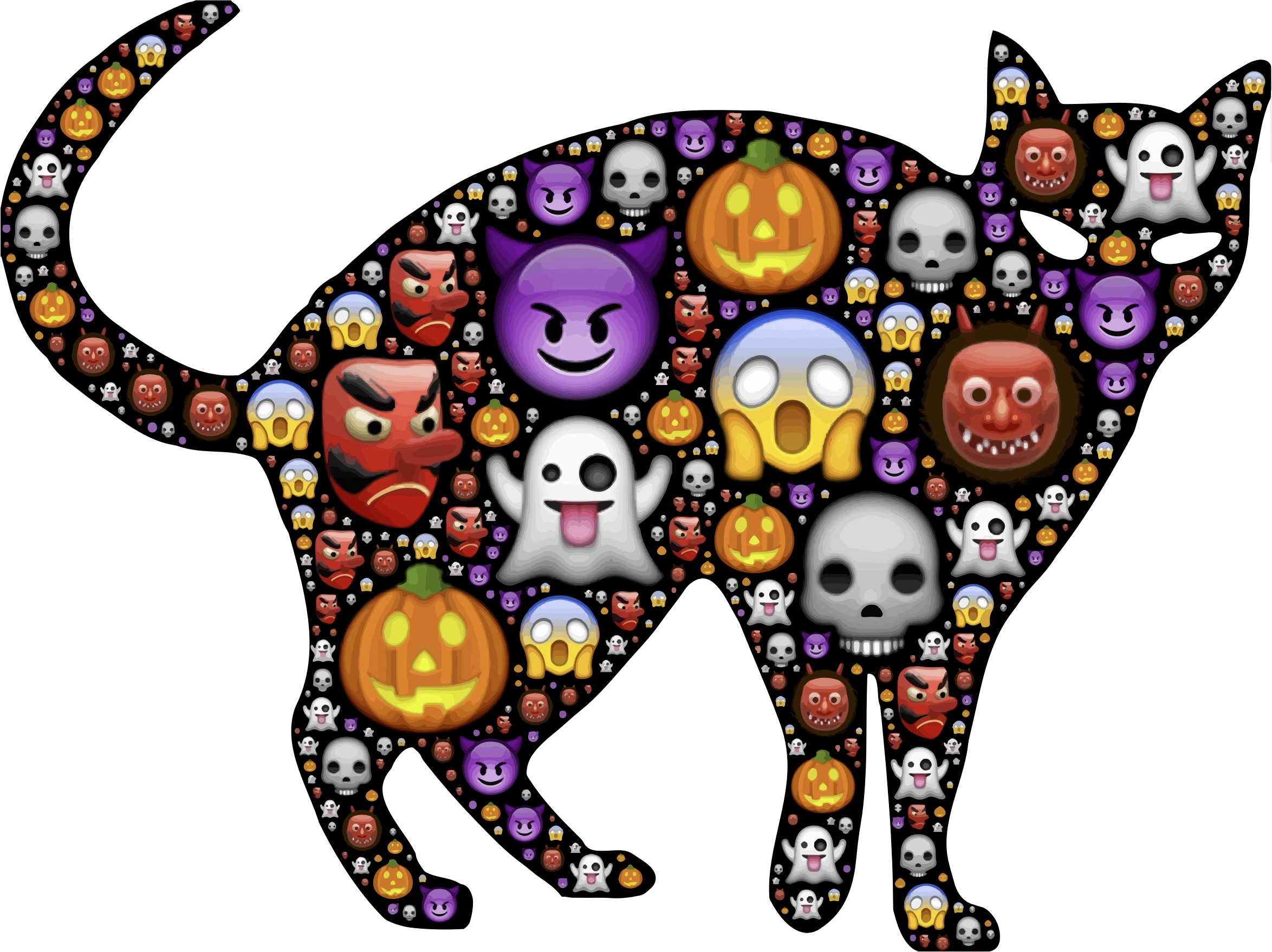 Halloween Cats And - Halloween Cat (2348x1758), Png Download