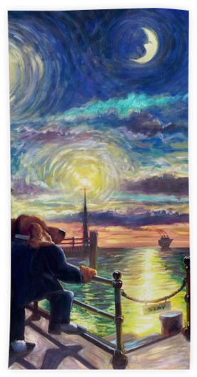 Towel - Bon Voyage - Lonely Dog Painting (550x556), Png Download