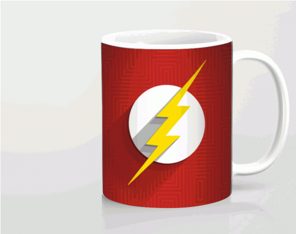 Flash Logo Printed Mug - Coffee Cup (600x600), Png Download