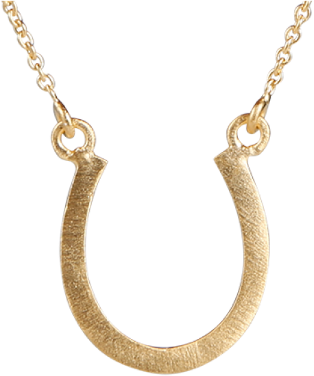 Necklace With Horseshoe In Gold Plated Silver - Nut And Bolt Necklace (650x650), Png Download