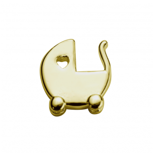 Stow Gold Baby Pram Charm - Baby Transport (310x424), Png Download