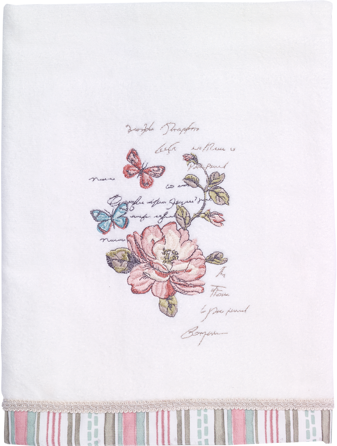 White - Avanti Butterfly Garden Bath Towel - Avanti Butterfly (2000x2000), Png Download
