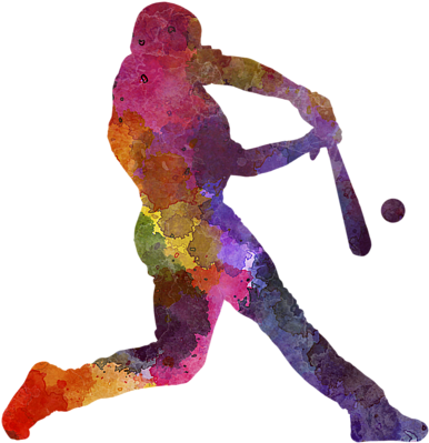 Bleed Area May Not Be Visible - Baseball Player Hitting A Ball (600x480), Png Download