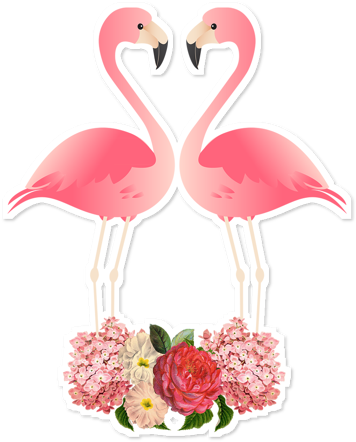 Adesivos Mais Amados Colab Festinha Pinterest - Topo De Bolo Flamingo (450x450), Png Download