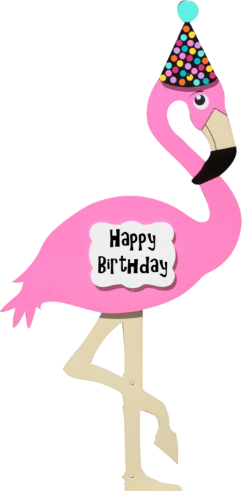Birthday Flamingo Clip Art (346x700), Png Download