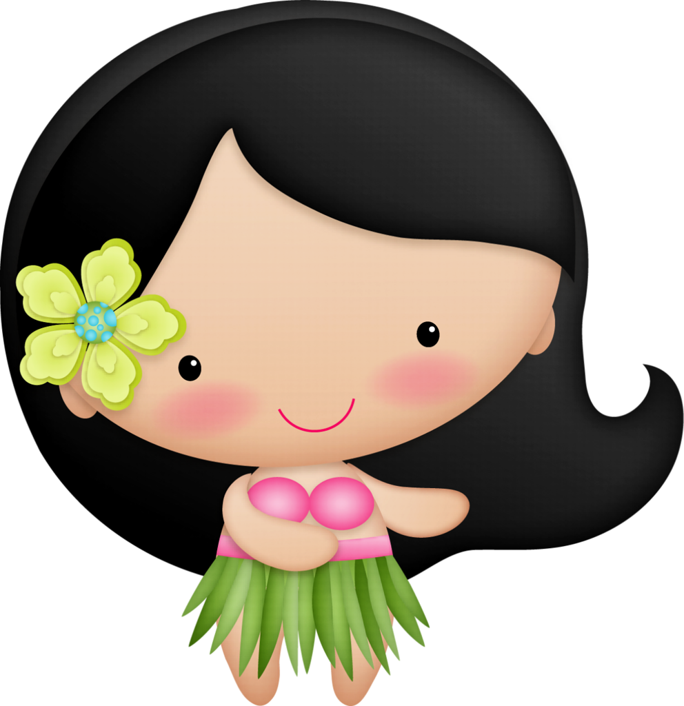 Flamingo Clipart Hello Summer - Muñeca Hawaiana Png (992x1024), Png Download