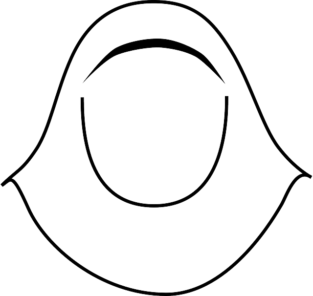 Head, Icon, Outline, Drawing, Woman, Girl, Cartoon - Hijab Clip Art (640x606), Png Download