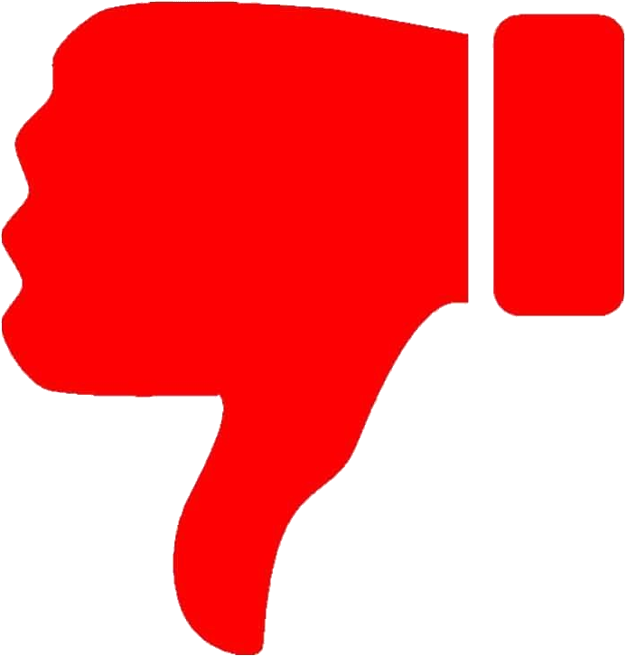Dislike Png - Red Thumbs Down Png (694x726), Png Download