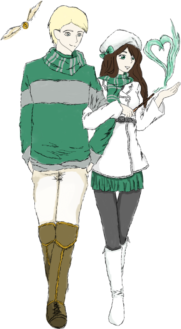 Artdrastoria - Draco Malfoy And Astoria Greengrass Fanart (700x1096), Png Download