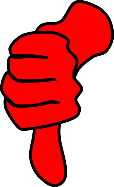 Dislike Cliparts - Red Thumb Down Png (366x598), Png Download