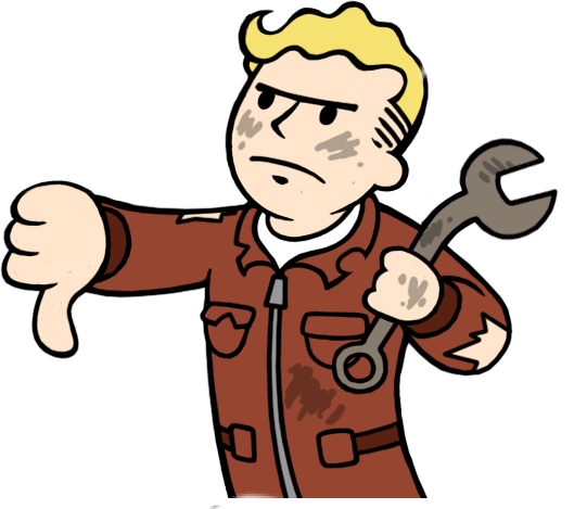 Disgusting Dislike Angry Vaultboy - Fall Out Boy Thumbs Down (529x469), Png Download