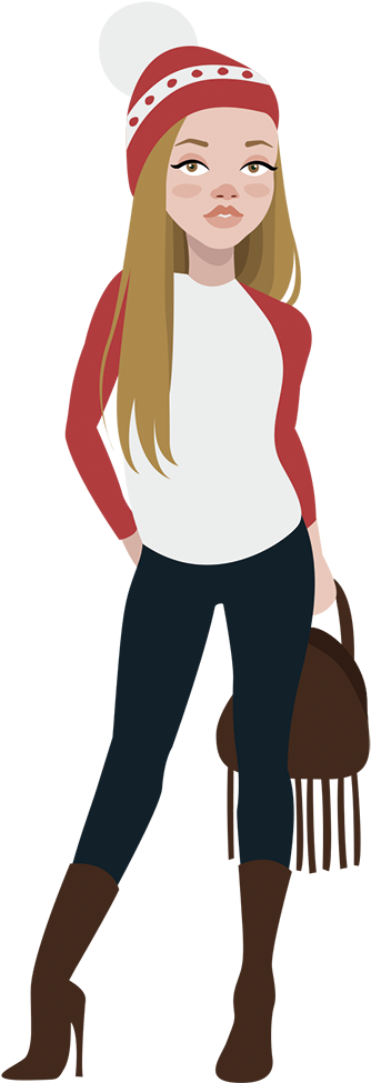 Posh Girl Drawing Wall Sticker - Körpersprache Lesen Und Effektiv Steuern: Wie Du Die (374x976), Png Download
