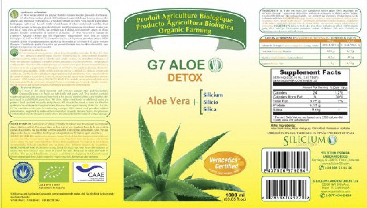 More Views - Silicium - G7 Aloe Detox - 33.85 Oz. 1000 Ml (1200x1200), Png Download