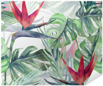 Exotic Plant Seamless Pattern - Watercolor Painting (400x400), Png Download