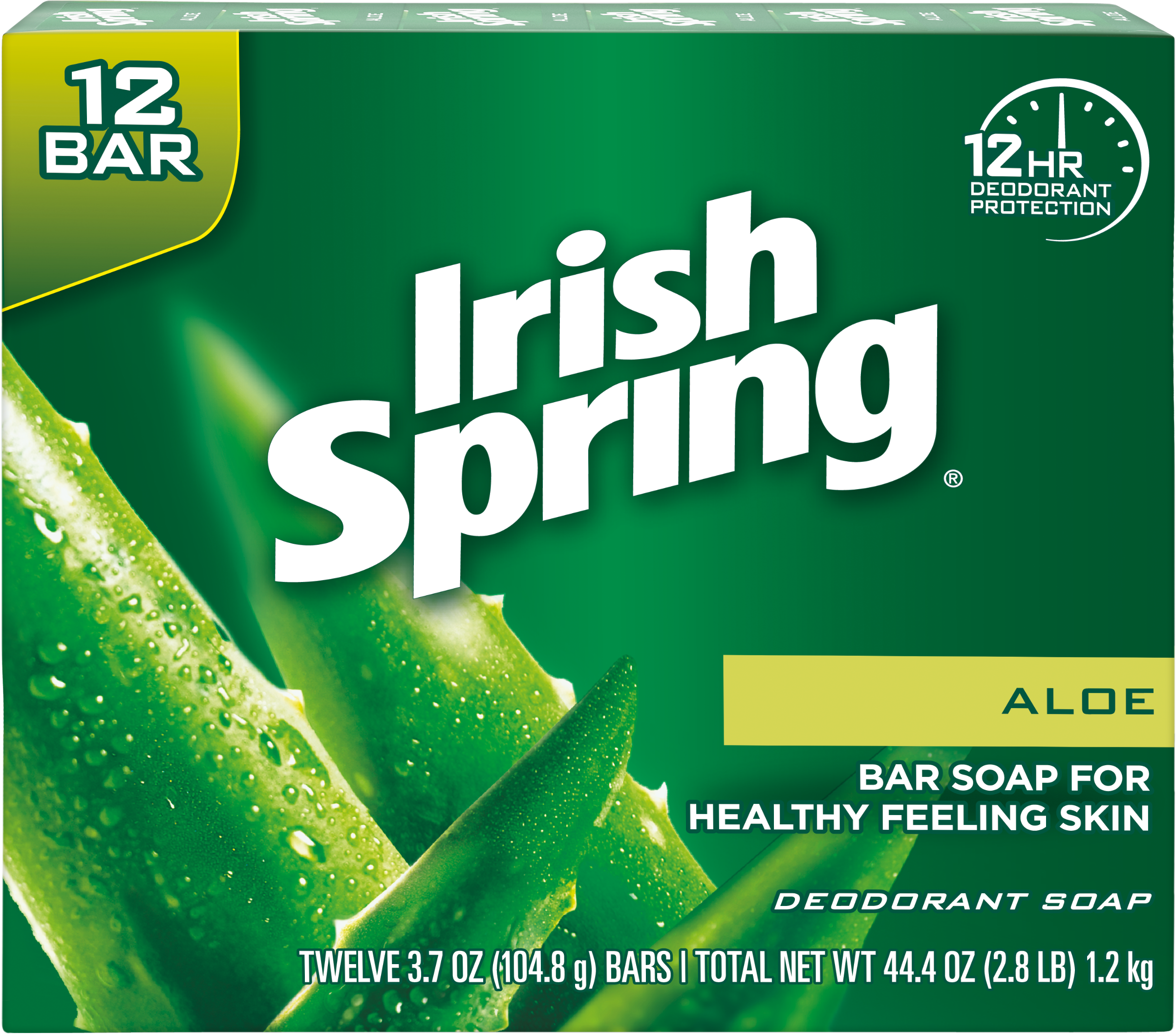 Irish Spring Aloe Vera Bar Soap, - Irish Spring Aloe (2500x2500), Png Download