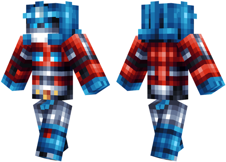 Optimus Prime - Optimus Prime Minecraft Skin (804x576), Png Download