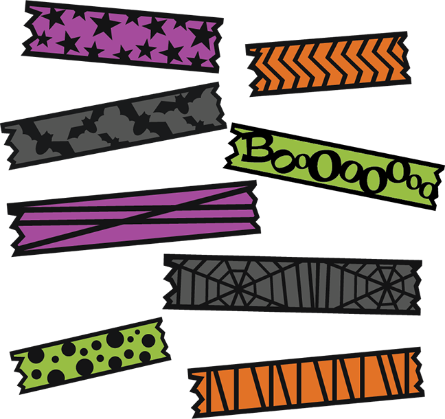 Royalty Free Stock Halloween Washi Tape Svg Cut File - Tape Clipart Halloween Washi Tape Png (648x610), Png Download