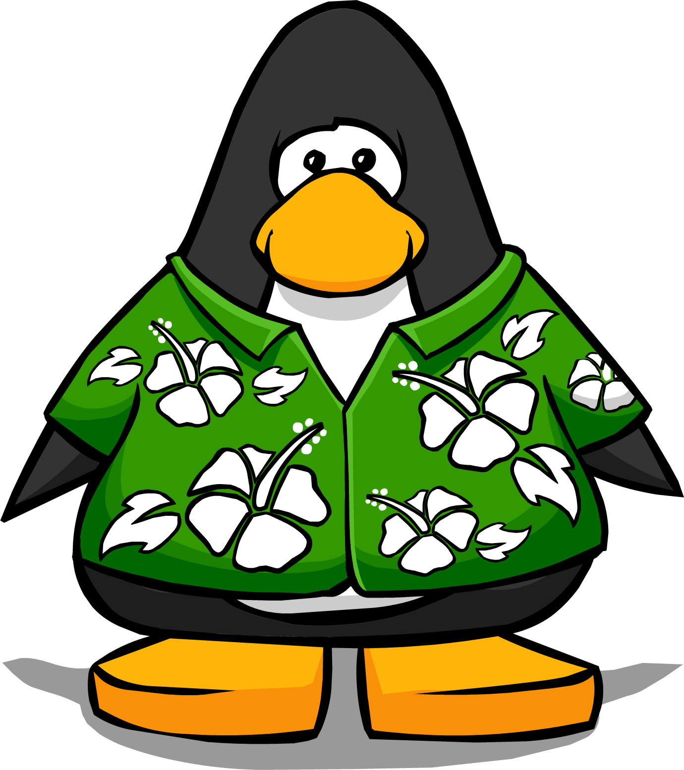 Hawaiian Shirt On A Player Card - Penguin In Hawaiian Shirt (1380x1554), Png Download