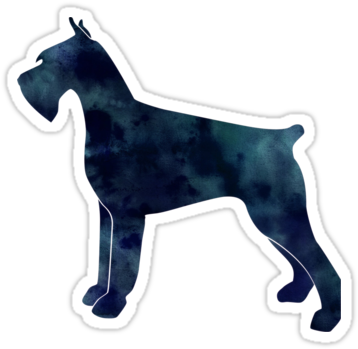Giant Schnauzer Black Watercolor Silhouette - Schuazer Clip Art (375x360), Png Download