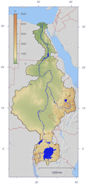 Nile River Watershed - Aswan Dam Irrigation Scheme (285x599), Png Download