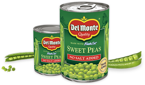 No Salt Added - Del Monte Sweet Peas 15 Oz. Can (1050x357), Png Download