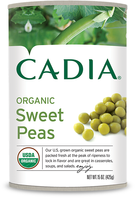 Harvested In The Northern U - Cadia Vegetable Peas Green Org Can 15 Oz (700x700), Png Download