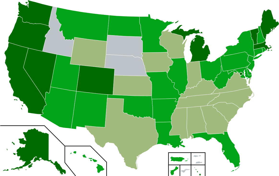 Medical Marijuana States (1200x742), Png Download
