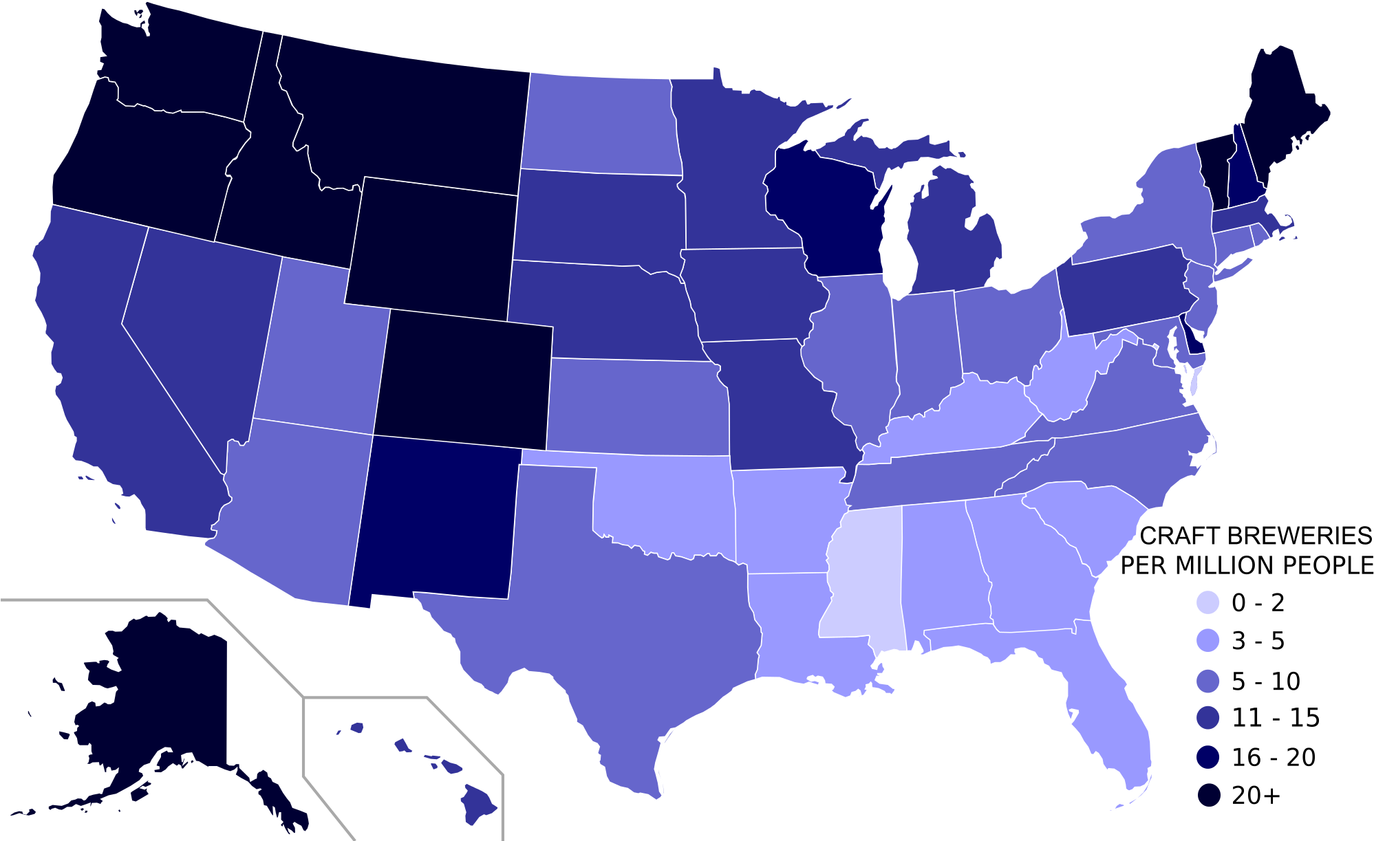 List Of Breweries In The United States List Map All - States By Gdp Per Capita (945x584), Png Download