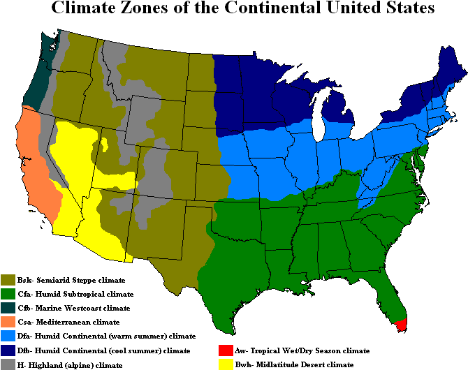 19 Maps That Prove South Florida Is Not Really The - Climate Zones Usa (701x565), Png Download