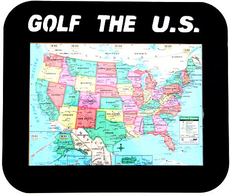 Golf United States Black Framed Map Display - Universal Map U.s. Primary Map Type: Mounted (500x400), Png Download