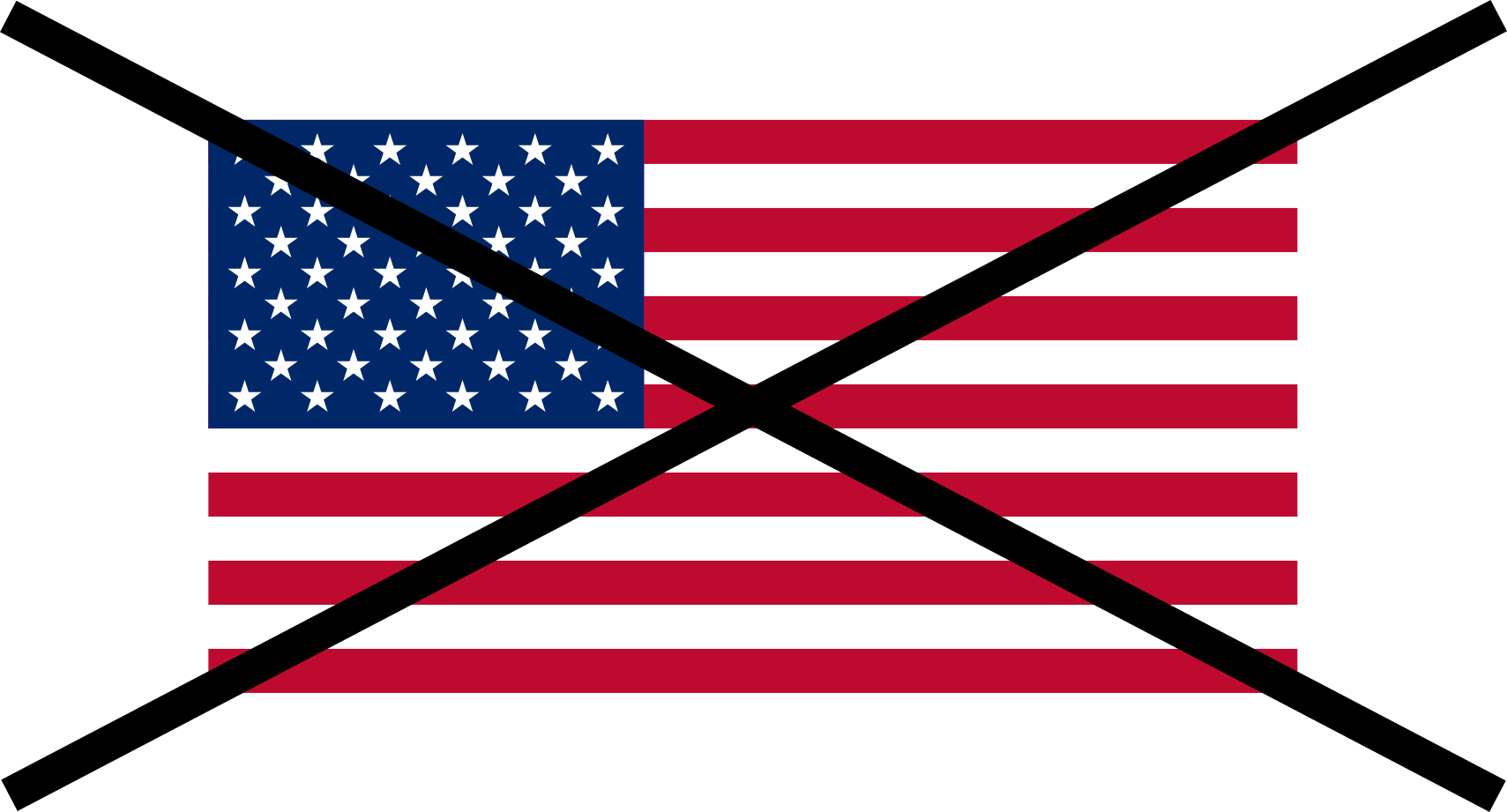 Flag Of The United States Crossed Out - Us Flag Crossed Out (1709x921), Png Download