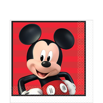 Mickey On The Go Birthday Lunch Napkins, 6" - Font Vella Agua Mineral 33cl Junior (pack 6 Botellas) (353x480), Png Download