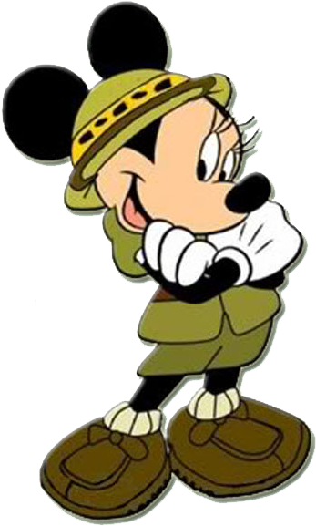 Safari Clipart Mickey Mouse And Friend - Minnie Safari Png (377x598), Png Download