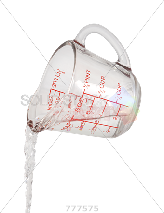 Stock Photo Of Water Pouring From Measuring Cup Isolated - Pouring From Measuring Cup (340x439), Png Download