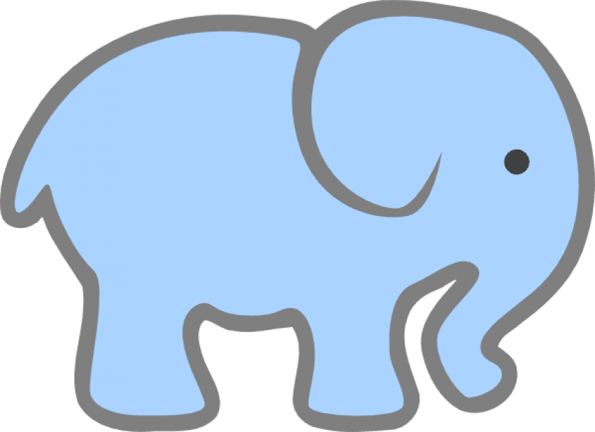 Collection Of Blue Elephant Cliparts - Baby Elephant Clip Art (600x436), Png Download