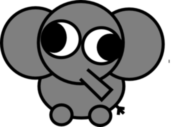 Cute Elephant Clip Art (600x447), Png Download