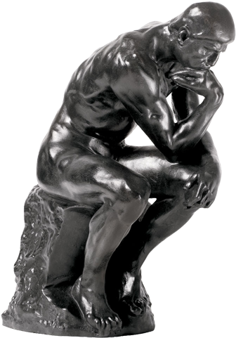 Small Sculpture The Thinker (342x500), Png Download