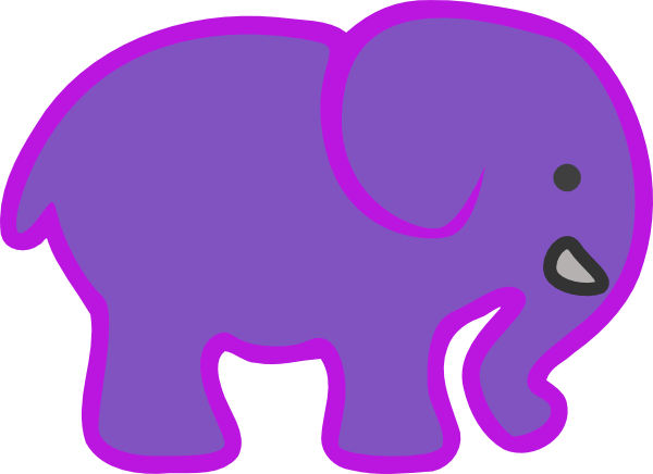 Baby Elephant Clipart Outline Free Images - Clip Art (600x436), Png Download