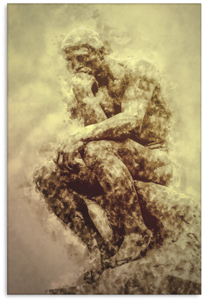 The Thinker Canvas - Thinker Modern Art (600x600), Png Download