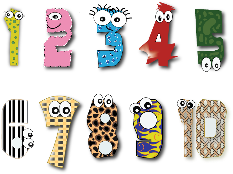 Numbers 1 10 - Numbers 1 To 10 Png (792x612), Png Download