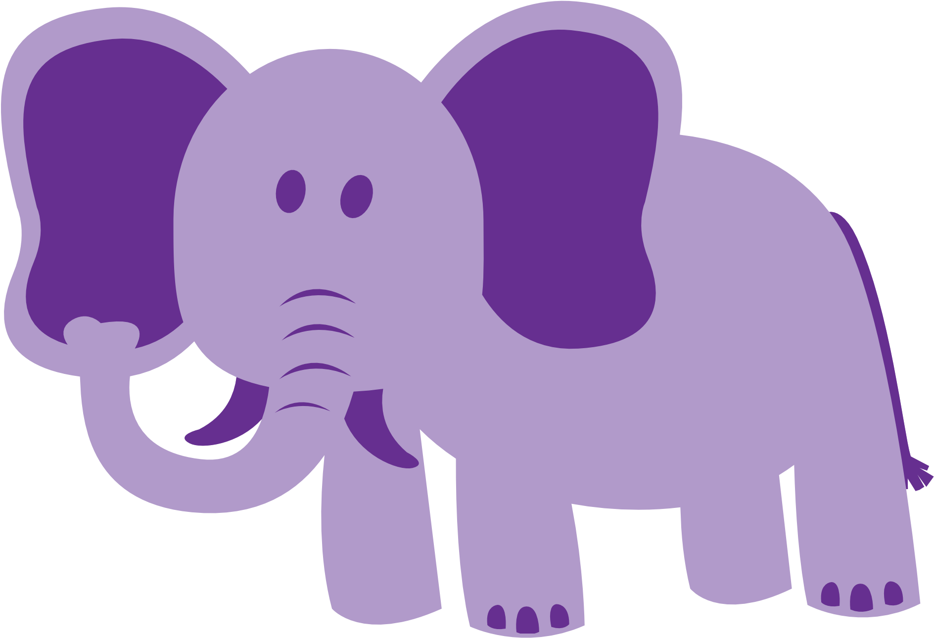 Purple Elephant Clipart - Colorful Animals Clip Art (1969x1969), Png Download