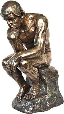 Cast Bronze Figurine Of The Thinker, Large (400x400), Png Download