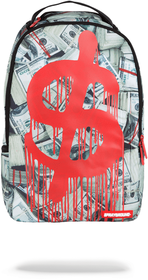 $0 - - Sprayground Money Drips Backpack (802x1023), Png Download