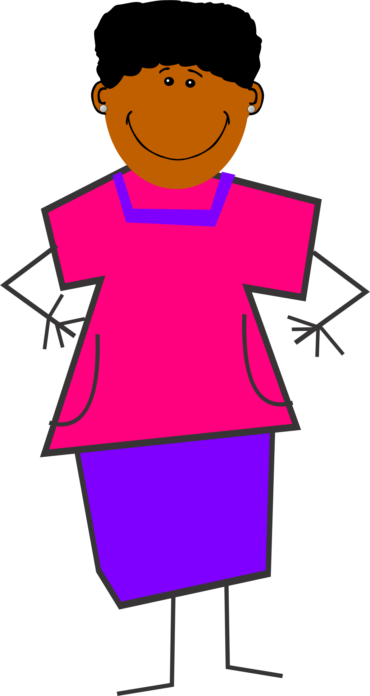 This Free Icons Png Design Of Dark Skinned Mother (1191x2242), Png Download