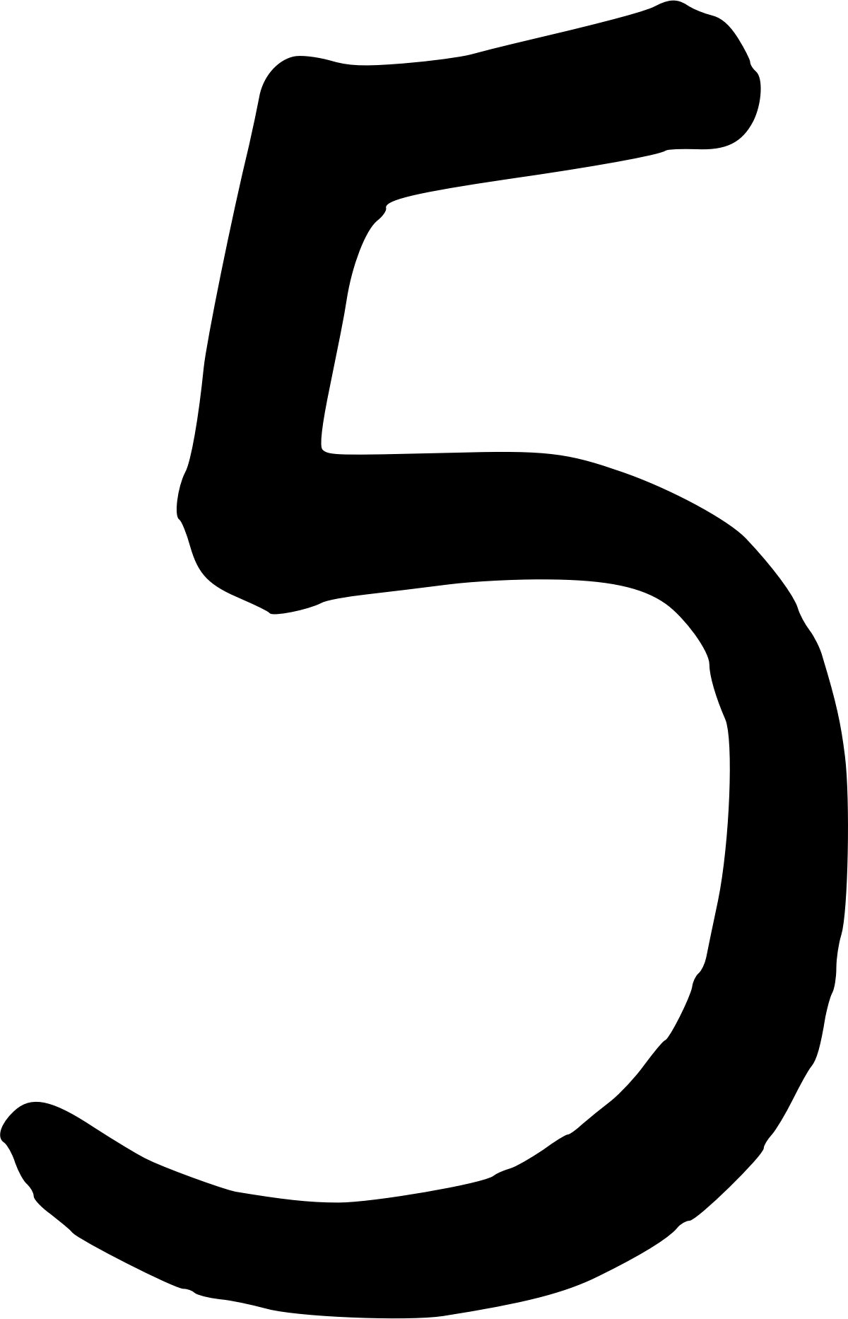 Number Handwritten Big Image Png - Number Five No Background (1200x1865), Png Download