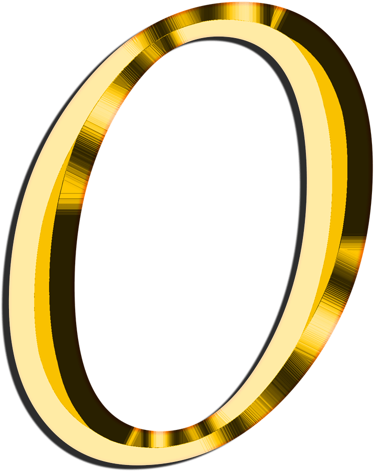 Golden Number - Gold Number 0 Png (1271x1280), Png Download